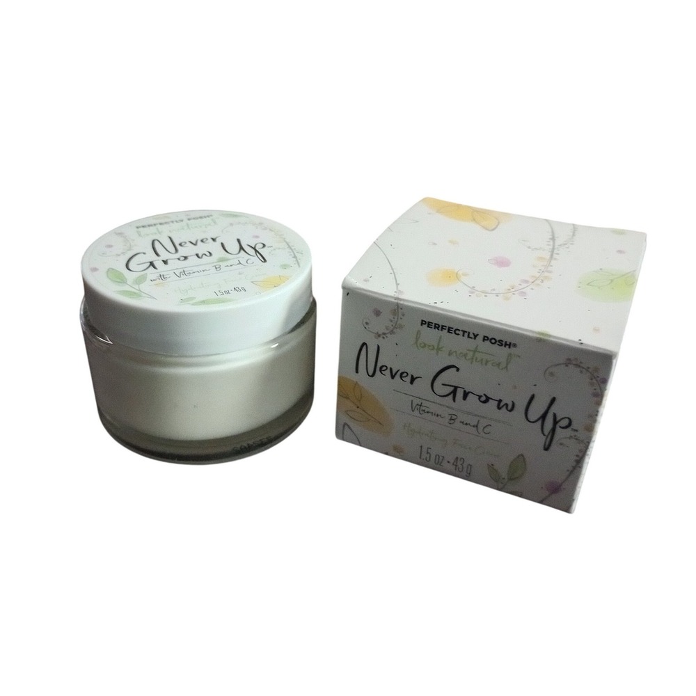 OPEN BOX Perfectly Posh Never Grow Up Hydrating Face Creme Vitamin B & C 1.5 oz